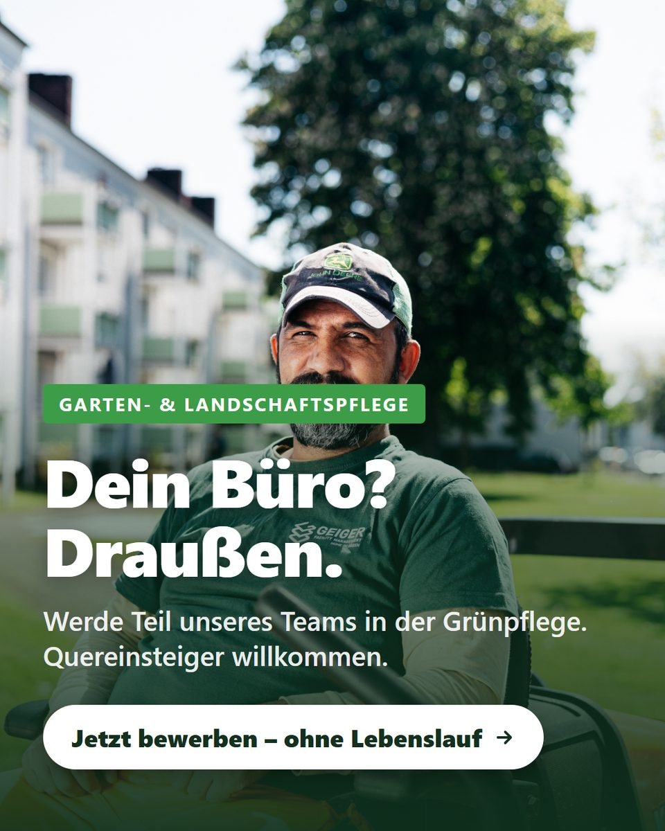 Dasselbe Foto als fertige Anzeige mit Überschrift und Knopf