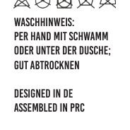 Waschlabel Rückseite mit Waschhinweis