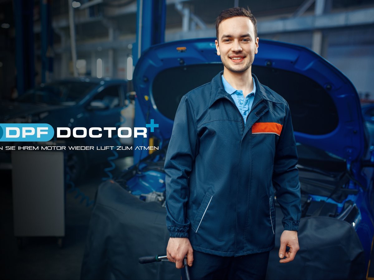 DPF Doktor, Motiv aus der Werkstatt mit Wortmarke